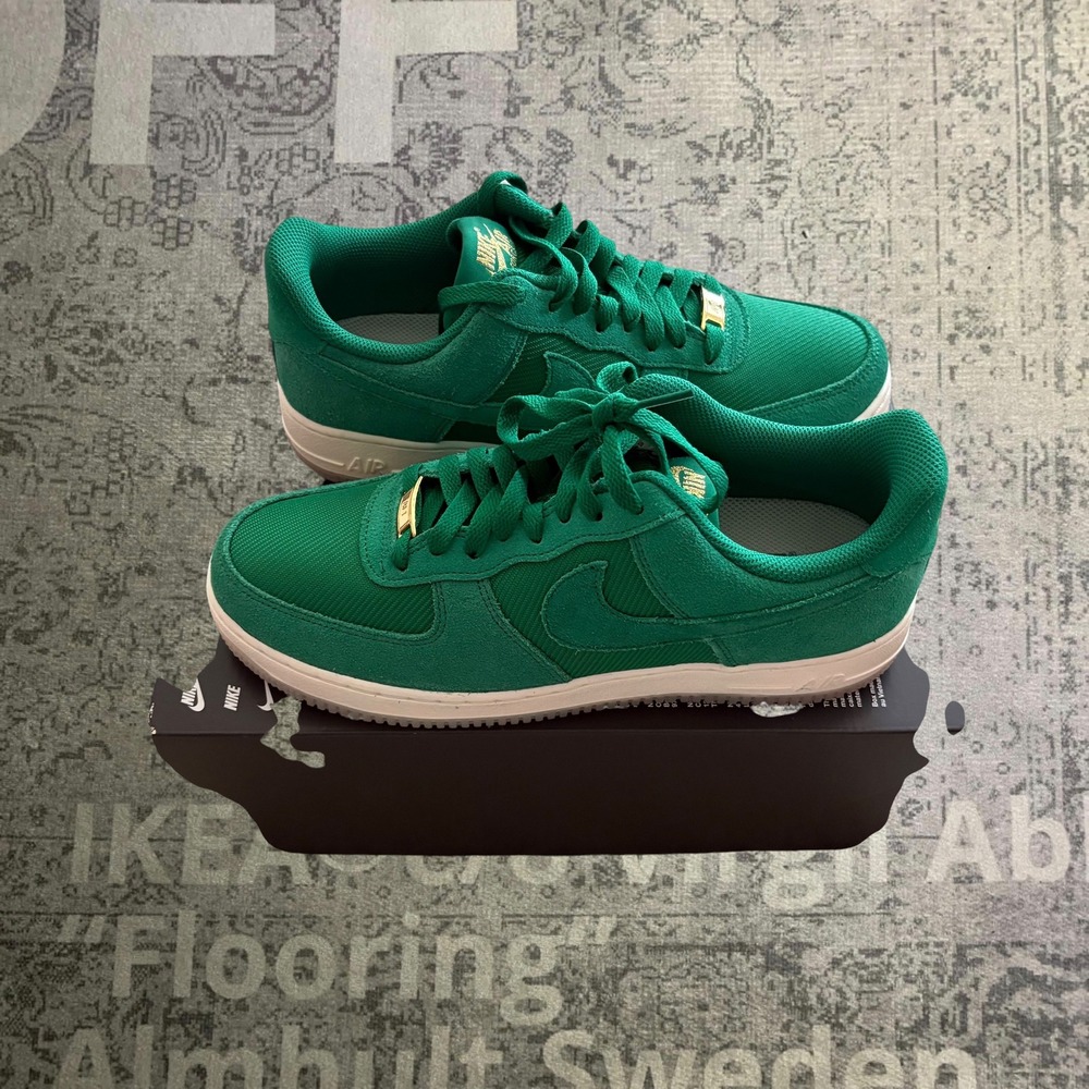 Nike Air Force 1 Low 07 Green Suede Mesh Gold Mens 8 Sneakers FZ5222-300 Exc